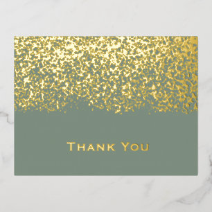 Sage and Gold Foil Wedding Danke Karte