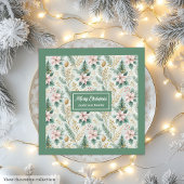Sage and Gold Napkins Custom Christmas Monogram Serviette