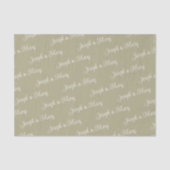 Sage And Ivory Custom White Wedding Tissue Paper Seidenpapier (Vorderseite)