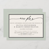 Sage and Ivory - Neuer Plan Modernes verschoben Er Einladung (Vorne/Hinten)