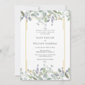 Sage and Lilac Floral Wedding Couples Dusche Foto Einladung (Vorderseite)