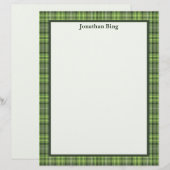Sage and Olive Plaid Stationery Paper (Vorne/Hinten)