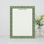 Sage and Olive Plaid Stationery Paper (Stehend Vorderseite)