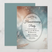 Sage and Terracotta Stardust Skies Housewarming Einladung (Vorne/Hinten)