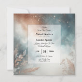 Sage and Terracotta Stardust Skies Wedies Einladung (Vorderseite)