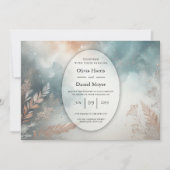 Sage and Terracotta Stardust Skies Wedies Einladung (Vorderseite)