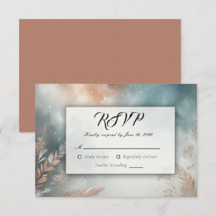 Sage and Terracotta Stardust Skies Wedies RSVP Karte