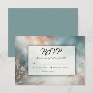 Sage and Terracotta Stardust Skies Wedies RSVP Karte