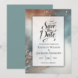 Sage and Terracotta Stardust Skies Wedies Save The Date