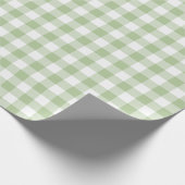 Sage and White Buffalo Plaid Gingham Geschenkpapier (Ecke)