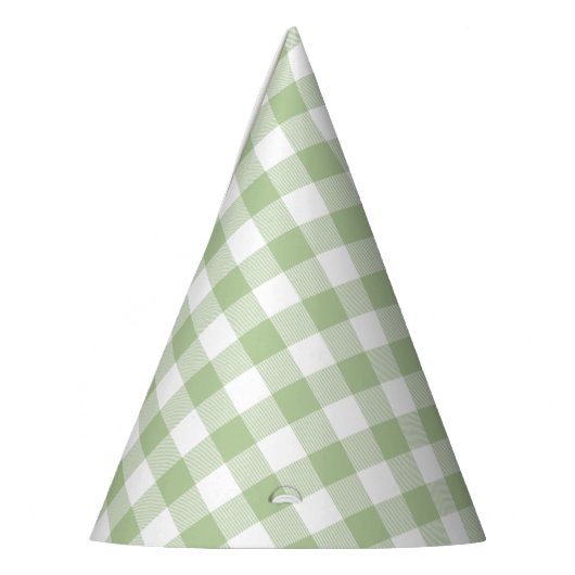 Sage and White Buffalo Plaid Gingham Partyhütchen (Links)