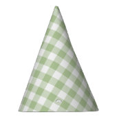 Sage and White Buffalo Plaid Gingham Partyhütchen (Rechts)