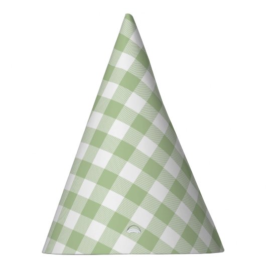 Sage and White Buffalo Plaid Gingham Partyhütchen (Rechts)