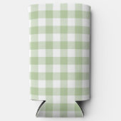 Sage and White Buffalo Plaid Gingham Selters Dosenkühler (Vorderseite)