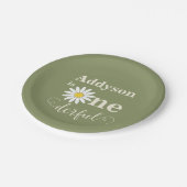 Sage and White First Birthday Daisy Pappteller (Schrägansicht)