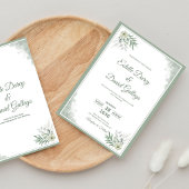 Sage and White Watercolor Floral Wedding Einladung