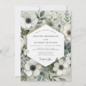 Sage Anemone Bloom Wedding Einladung (Vorderseite)