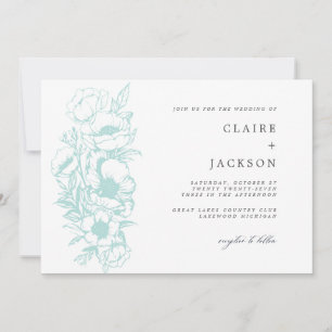 Sage Anemone Floral Hochzeit Einladung
