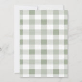 Sage April Showers Green Gingham Baby Shower  Einladung (Rückseite)