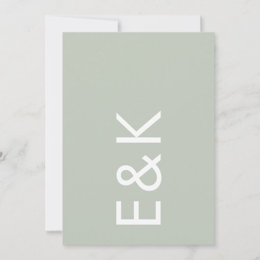 Sage Arch Moss Abstrakter Japandi Minimalismus Hoc Einladung (Rückseite)