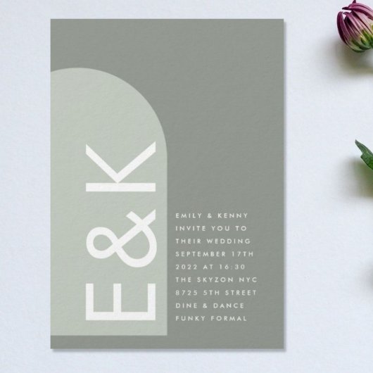 Sage Arch Moss Abstrakter Japandi Minimalismus Hoc Einladung