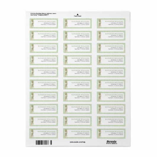 Sage Baby Blocks Return Address Label (Vorne)