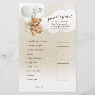 Sage Balloons Teddybär - Rate den Preis Spiel Flyer