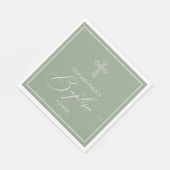 Sage Baptism elegant napkin Serviette (Ecke)