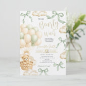 Sage Beige Gender Neutral Baby Shower Invite Einladung (Stehend Vorderseite)