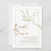 Sage Beige Pampas Grass Modern Boho Brautparty Einladung (Vorderseite)