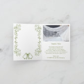 Sage Bells Scrollwork Design Wedding Dankeskarte (Innenseite)