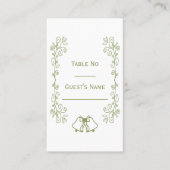 Sage Bells Scrollwork Design Wedding Platzkarte (Vorderseite)