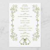 Sage Bells Scrollwork Design Wedding Programm (Rückseite)