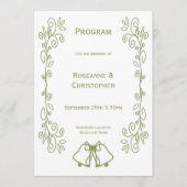 Sage Bells Scrollwork Design Wedding Programm (Vorderseite)