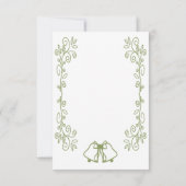 Sage Bells Scrollwork Design Wedding RSVP Karte (Rückseite)