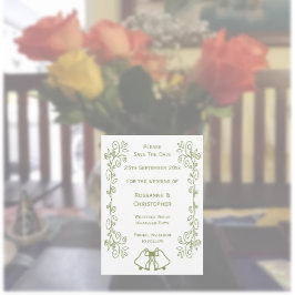 Sage Bells Scrollwork Design Wedding Save The Date