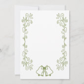 Sage Bells Scrollwork Hochzeitsempfang Einladung (Rückseite)