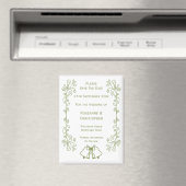 Sage Bells Scrollwork Wedding Save the Date Magnet (In Situ (Geschirrspüler))
