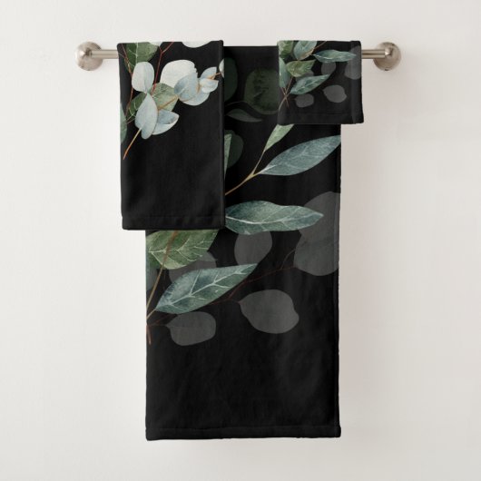 SAGE BLACK EUCALYPTUS BADEZIMMER TOWEL SET (Insitu)
