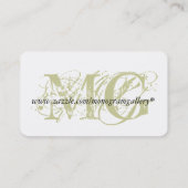 Sage Black Monogram Customizable Business Card Visitenkarte (Rückseite)