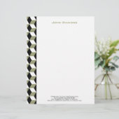 Sage Black & White 3D Cubes Pattern Briefkopf (Stehend Vorderseite)