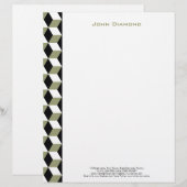 Sage Black & White 3D Cubes Pattern Briefkopf (Vorne/Hinten)