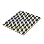 Sage Black & White 3D Cubes Pattern Fliese (Seite)