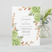 Sage Bloom Hochzeit Einladung (Stehend Vorderseite)