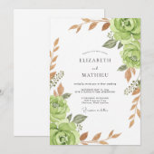 Sage Bloom Hochzeit Einladung (Vorne/Hinten)