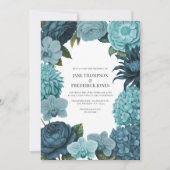 Sage Blue, Glacier Teal & Ice Mint Wedding Einladung (Vorderseite)