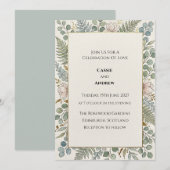 Sage Blue Greenery Hochzeit Einladung (Vorne/Hinten)