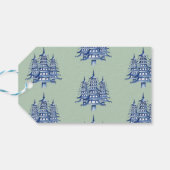 Sage Blue Pagoda Frohe Weihnachtsbaum 1-Foto Gesch Geschenkanhänger (Rückseite Horizontal)