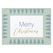Sage Blue Pagoda Weihnachtsbaum Tablecloth Tischdecke (Vorderseite (Horizontal))