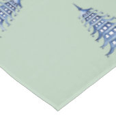 Sage Blue Pagoda Weihnachtsbaum Tablecloth Tischdecke (Schrägansicht)